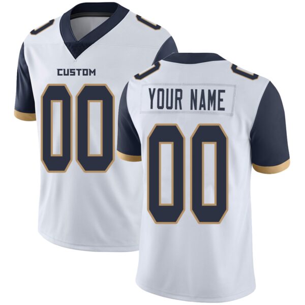 Custom LA.Rams Football Jerseys Team Player or Personalized Design Your Own Name for Men's Women's Youth Jerseys Navy - Image 3