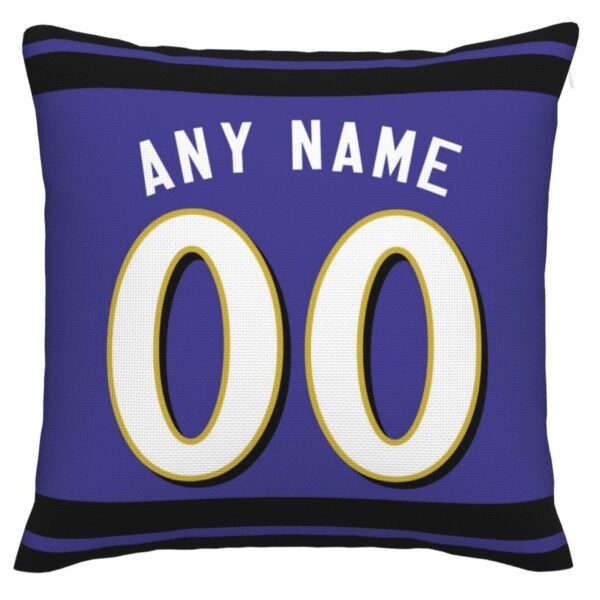 Custom B.Ravens Pillow Purple Football Team Decorative Throw Pillow Case Print Personalized Football Style Fans Letters & Number Birthday Gift Football Pillows - Image 3