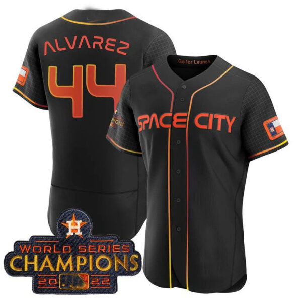 #44 Yordan Alvarez Houston Astros black 2023 SPACE CITY CHAMPIONS FLEX JERSEY C ALL STITCHED Baseball Jerseys