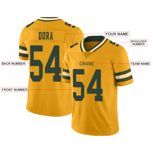 Custom GB.Packers Stitched American Football Jerseys Personalize Birthday Gifts yellow Jersey - Image 2